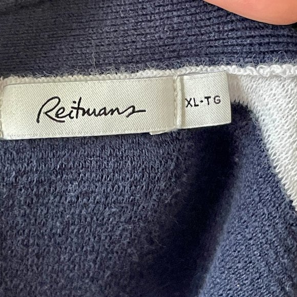 REITMANS XL 100% Cotton Stripe Blue & White Cardigan - Picture 4 of 5